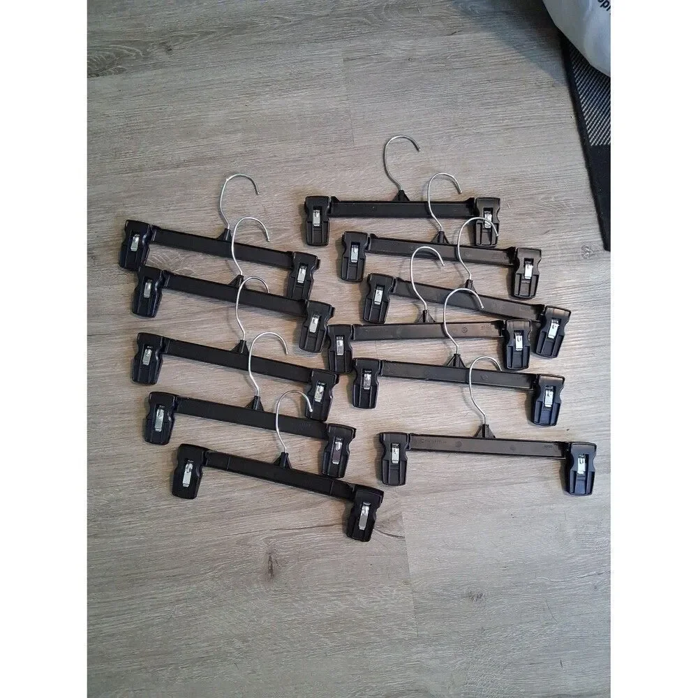 Pinch Clip Hangers 11 Pcs Black Plastic 9 1/2